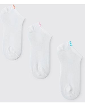 BoohooMAN 3 Pack Dash Trainer Socks - White