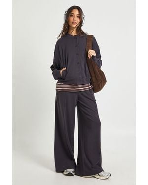 Boohoo Rib Cardigan Tracksuit - Blue