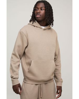 BoohooMAN Basic Regular Fit Over The Head Hoodie - Natural