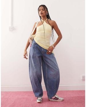 Collusion Asymmetrical Halter Neck Top - Blue