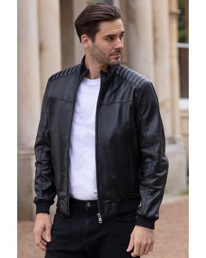 Ashwood Leather 'Firenze' Exquisite Real Bomber Jacket - Black
