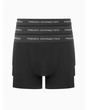 French Connection Cotton 3-Pack Boxers - Black