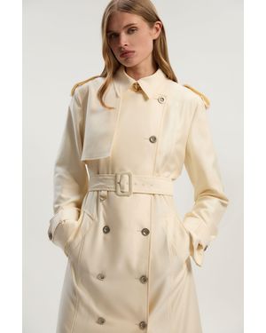 Karen Millen Petite Soft Signature Trench Coat - Natural