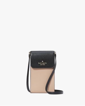 Kate Spade Madison Colourblock Saffiano Leather North South Flap Phone Crossbody - Brown