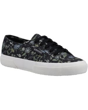 Superga 2750 Floral Print Cotton Dark/Floral Trainers Material_Cotton - Black