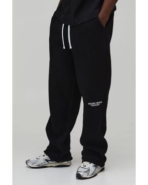 BoohooMAN Tall Baggy Fit Printed Jogger - Black