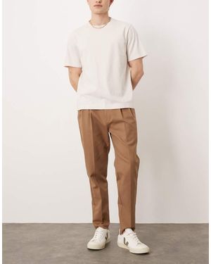 ASOS Smart Tapered Cotton Chino Trousers - White