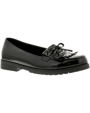 Platino Flat Shoes Tumble Slip On Patent - Black