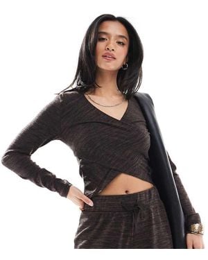 Vero Moda Cross Front Jersey Top Co-Ord - Black