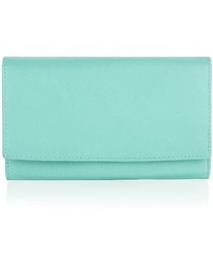 Woodland Leathers Genuine Leather Organiser Compartments Purse By - Green