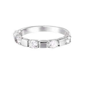 The Jewellery Stockroom Sterling Five Stone Cubic Zirconia Band Ring - Metallic