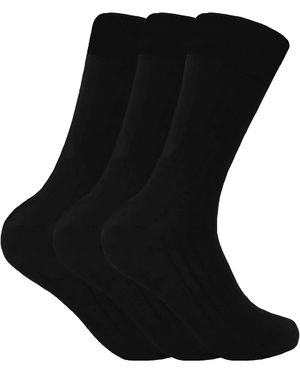 Sock Snob 3 Pairs Cushioned Sole Wool Blend Walking Hiking Socks For Boots - Black