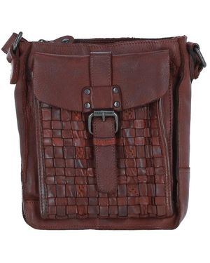 Ashwood Leather 'Tramonto' Vintage Woven Crossbody Bag - Purple