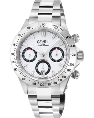 Gevril New Amsterdam 44606B Swiss Automatic Eta 7750 Dial Special Edition Watch - Grey