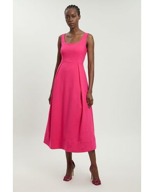 Karen Millen Tailored Full Skirt Midi Dress - Pink