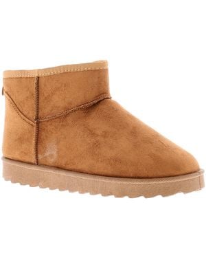 Platino Ladies Microfiber Upper Ankle Boots - Brown
