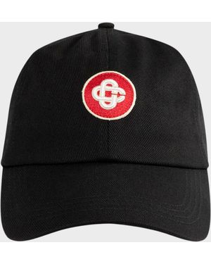CASABLANCA Logo Round Embroidered Patch Cap Cotton - Black