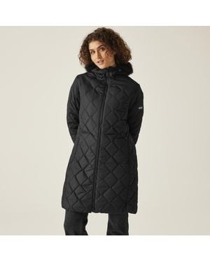 Regatta Fritha Iii Insulated Faux Fur Hooded Parka Jacket Coat - Black