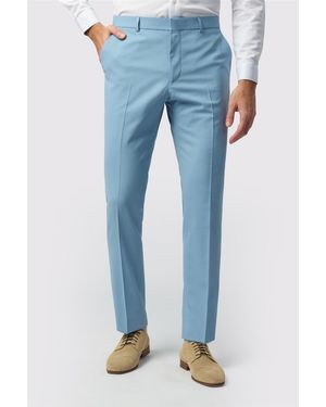Ted Baker Flat Fronted Slim Fit Suit Trousers - Blue