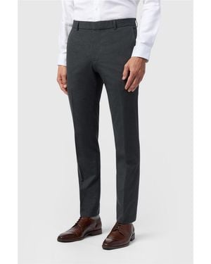 Limehaus Flat Fronted Slim Fit Suit Trousers - Black