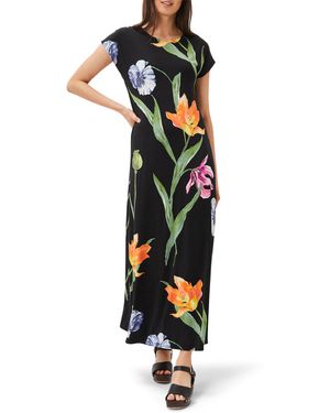 Phase Eight Aylie Placement Print Jersey Maxi Dress - Black