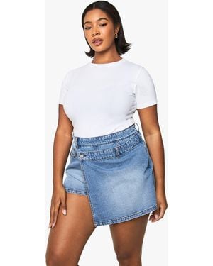Boohoo Plus Denim Skort - Blue