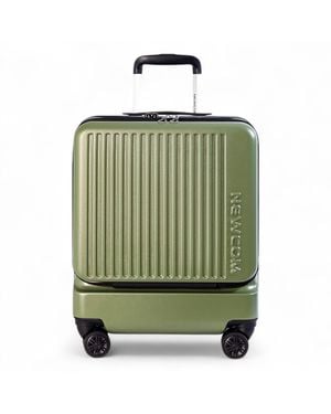 Infinity Leather Durable Easyjet Ryanair 39 X 26 X 51.5 Cm Front Open Cabin Luggage Travel Suitcase Abs - Green