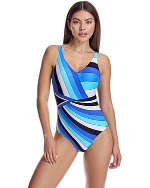 Ory V-Neck Swimsuit With Cups W251076 - Blue