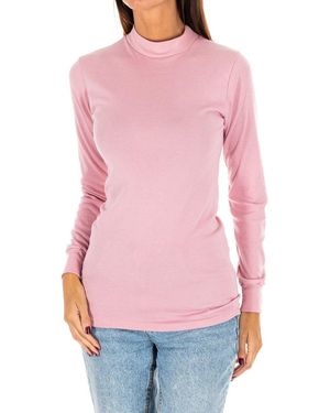 Kisses&Love Long-Sleeved T-Shirt With Half-High Collar 1625-M - Pink