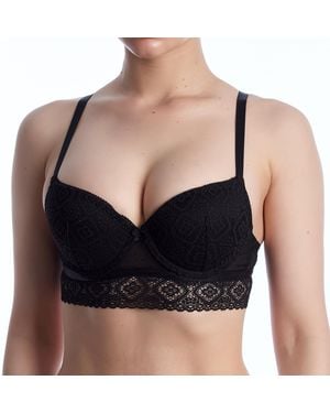 Selene Amaya Lace Underwire Push-Up Bra - Black