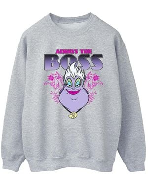 Disney Ladies The Little Mermaid Ursula Mum Is The Boss Sweatshirt (Sports) - Grey