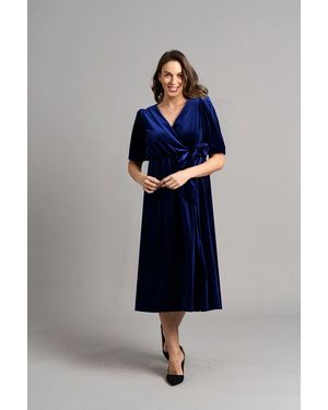 Chapter London Tanya Fluwelen Jurk - Blauw