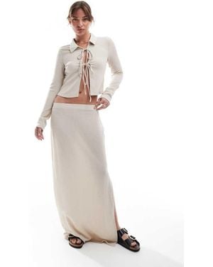 Vero Moda Textured Jersey Maxi Skirt Co-ord - White