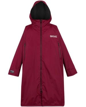 Regatta Adult Waterproof Fleece Lined Changing Robe (Dark) - Red