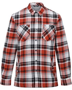 Regatta Thamos Checked Long-Sleeved Shirt (Burnt Henna/Storm) - Red
