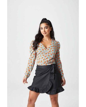 Urban Bliss Alma Floral Empire Blouse - White