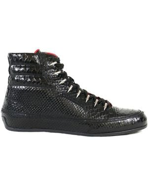 Jeffery West 'Vicious' Luxury Italian High Top Trainer Leather - Black