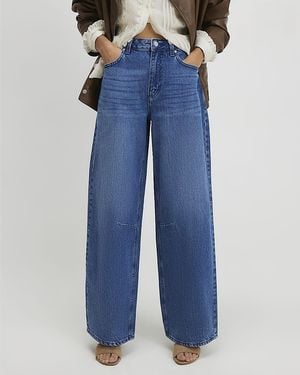 River Island Wide Leg Jeans Baggy Fit Cotton - Blue