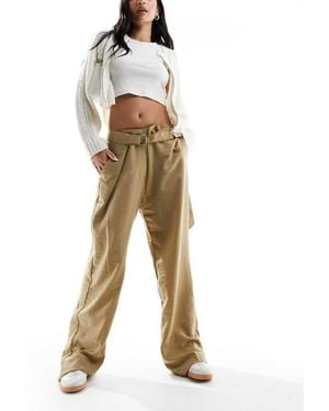 Pimkie Baggy High Waisted Trousers - Natural