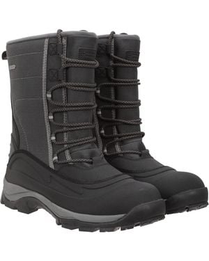 Mountain Warehouse 'Park' Snow Boots Sherpa Lined Proof Winter Shoes Textile - Black