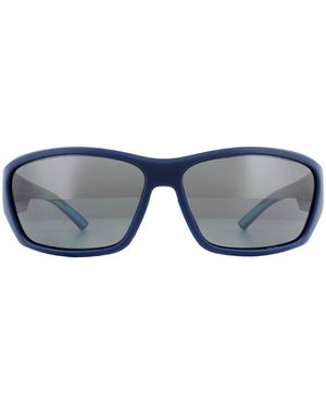 Bollé Rectangle Matte Petrol Hd Polarized Tns Gun Sunglasses - Blue