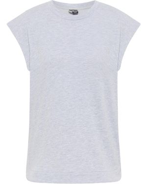 Dreimaster Mouwloos Sweatshirt Licht Grijs Melange - Wit