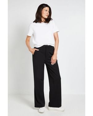 Wallis Ponte Side Stripe Trouser - White