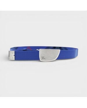 Burberry Check Webbing Shield Belt 30Mm - Blue