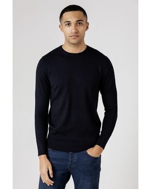 French Connection Crew Neck Long Sleeve Knitted Jumper - Blue