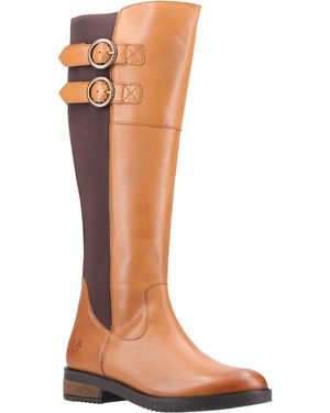 Hush Puppies Carla Memory Foam Boot Leather - Brown