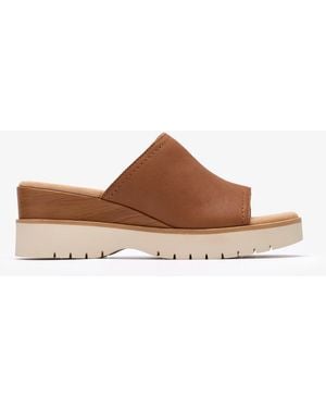 Clarks Diaz Slide Tan Leather Sandals - Brown