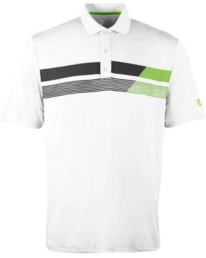 Island Green Asymetric Print Golf Polo Shirt - White