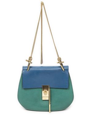 Chloé Small Bicolour Drew Shoulder Bag - Blue