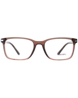 Prada Rectangular Transparent Pr14Wv - Brown